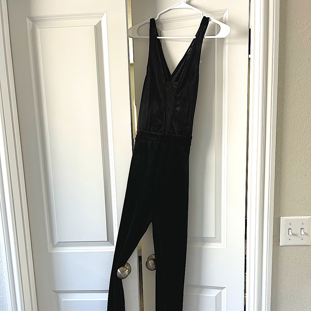 Black tank velour jumpsuit - perfect for parties